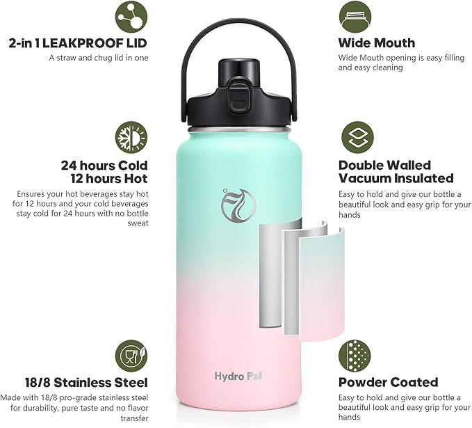64oz Half Gallon Insulated Water Bottle - Image 3