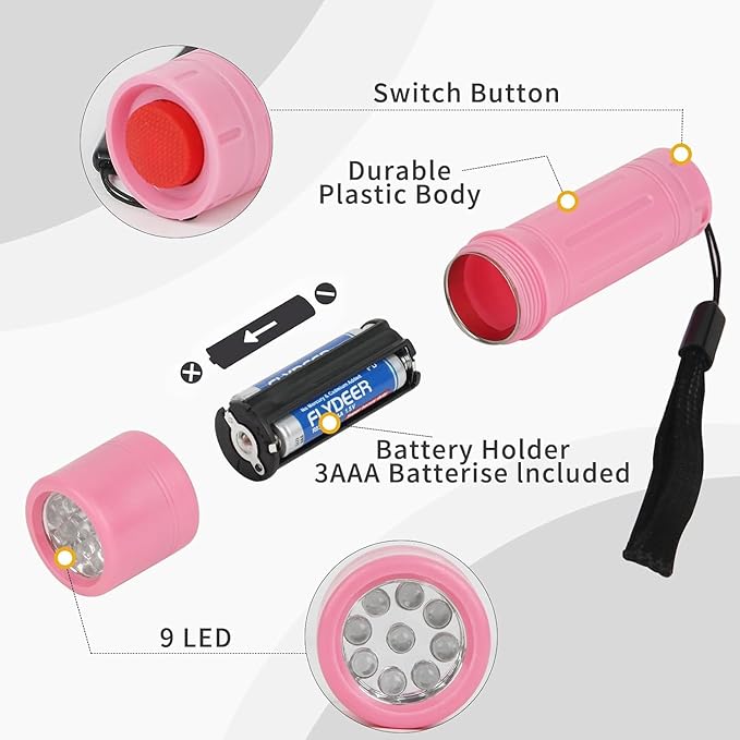 100 Pack Mini Flashlights Bulk, Small Multicolor Flashlights Bulk - Image 4