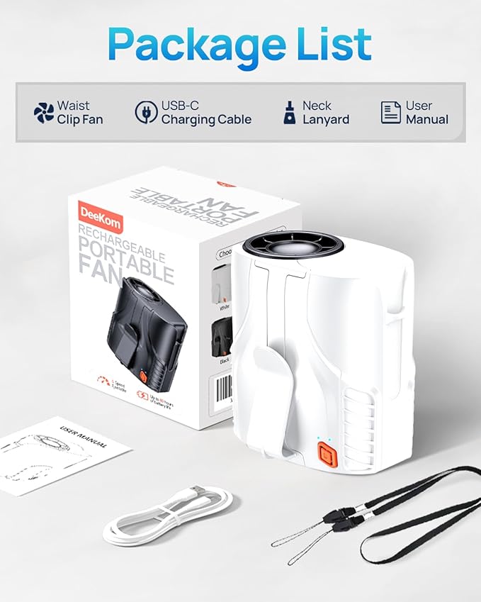 Portable Personal Waist Fan& Neck Fan, 14000RPM Brushless Motor, 40H Runtime - Image 9
