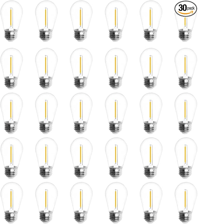 Jslinter 30-Pack LED String Light Bulbs Replacement, 1W E26 Vintage Bulbs by Jslinter