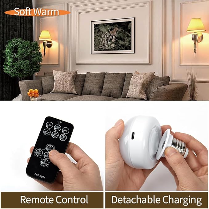 BLUEYE Rechargeable Light Bulbs, 40W Equivalent, Remote Control, E26 Detachable - Image 2