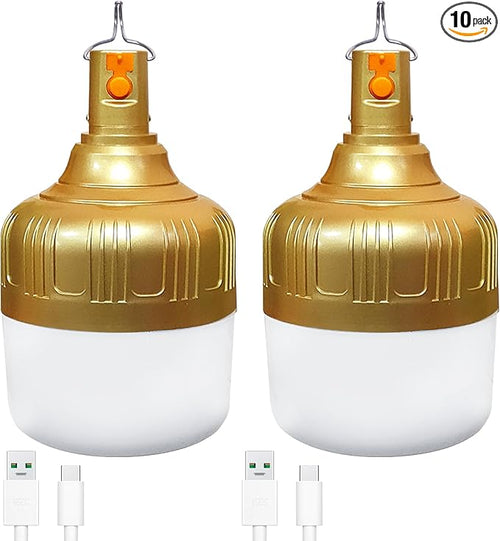 2-Pack Rechargeable Outdoor Camping Lights, 2400mAh IPX4 Waterproof LED Hanging by Unknown