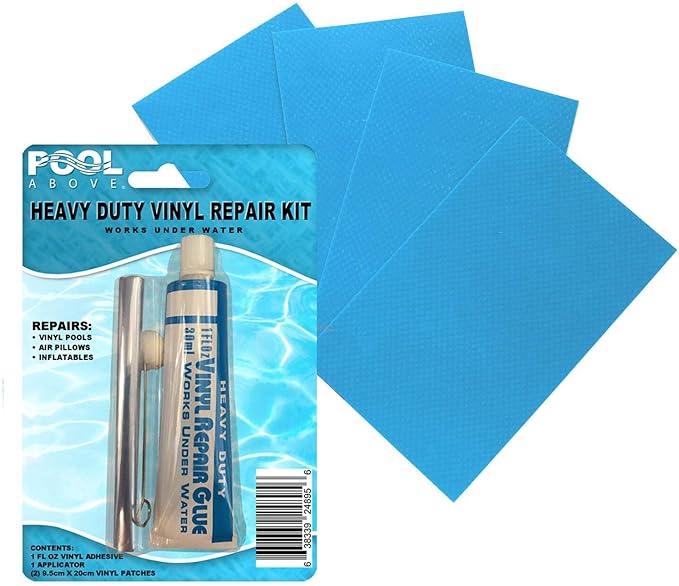 Heavy Duty Vinyl Repair Patch Kit | Vinyl Cement Adhesive Glue and Colored by PoolAbove