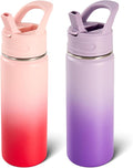 Fijinhom 2 Pack 18oz Insulated Stainless Steel Water Bottle by Fijinhom
