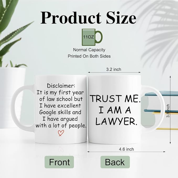 RZHV Trust Me I Am A Lawyer 11 Oz White Novelty Mug, Funny Lawyer Coffee - Image 2