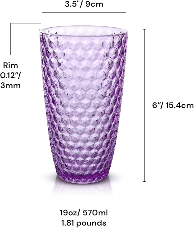 BELLAFORTE Shatterproof Tritan Plastic Tall Tumbler, 19oz Drinking Glasses Set - Image 7
