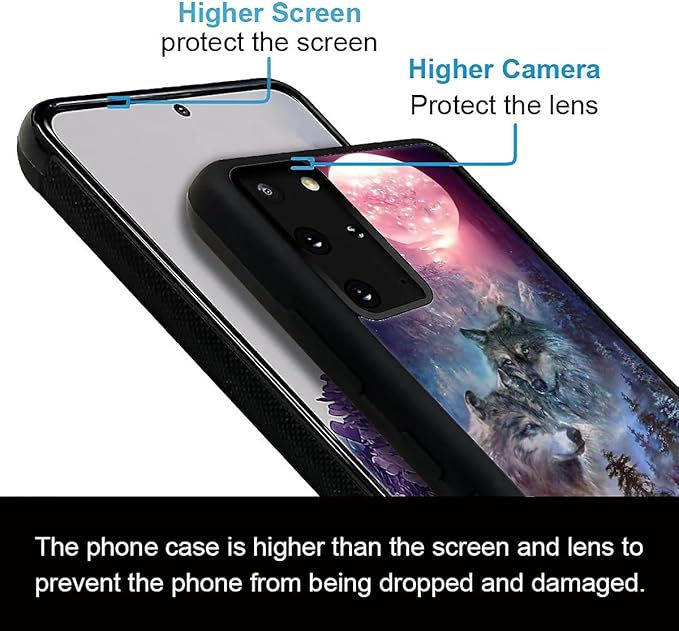 for Samsung Galaxy S20 Plus Case, Star Two Wolfs Howling Pattern Graphic Design - Image 2