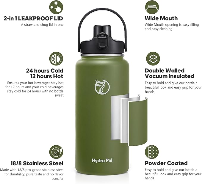 64oz Half Gallon Insulated Water Bottle - Image 3