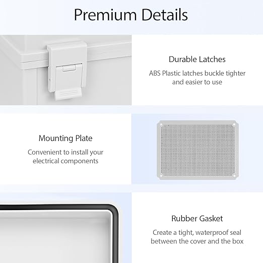 Electrical Box, IP65 Waterproof Dustproof ABS Plastic Enclosure, Outdoor and - Image 4