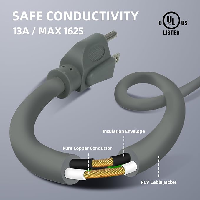 EP 2 Pack 6 Ft Outdoor Extension Cord, 16/3 SJTW Heavy Duty Power Cord - Image 6
