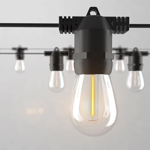 2 Pack x 27Ft Outdoor String Lights, S14 LED, IP65 Waterproof, Connectable by ALITADE