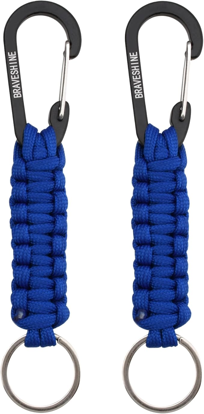 BRAVESHINE Paracord Keychain Carabiner Clip, D Ring Lanyard Hanger Stroller Hook by BRAVESHINE