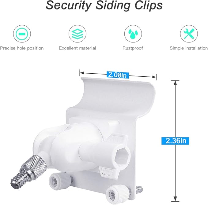 HOLACA Vinyl Siding Clips for Arlo ZUMIMALL Ring Eufy Security Camera, Hanger - Image 6