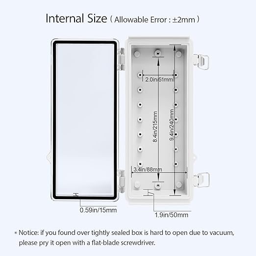 LeMotech Electrical Box, IP67 Waterproof Hinged Clear Cover Stainless Steel - Image 5