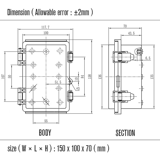 LeMotech Electrical Box, IP67 Waterproof Hinged Clear Cover Stainless Steel - Image 8