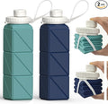 BEAUTAIL Collapsible Water Bottles 20.6oz 2 Pack, Silicone Foldable Portable by BEAUTAIL