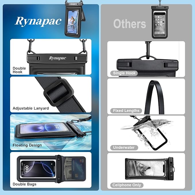 Waterproof Phone Pouch Floating 2 Pack, IPX8 Double Space Waterproof Phone Case - Image 6