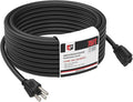 EP 75FT Black Outdoor Extension Cord, 16/3 SJTW Heavy Duty Waterproof, 3 Prong by ENERGYPRO
