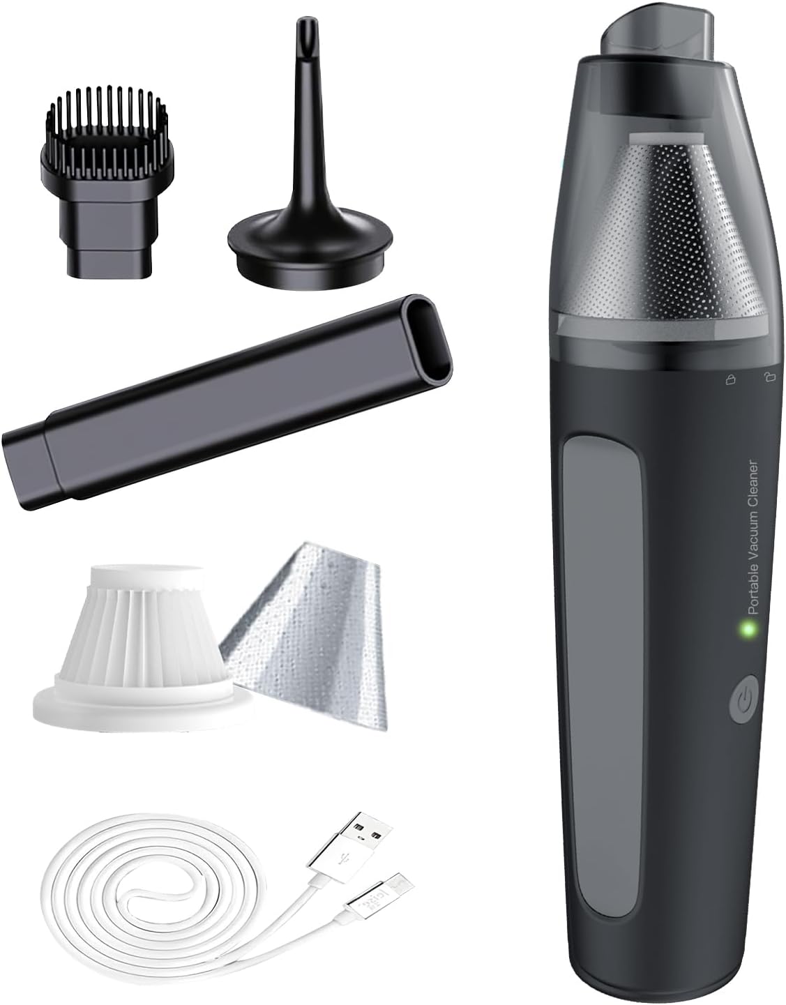 PATO Handheld Vacuum, 13000PA Portable Cordless Car Vacuum Cleaner, Suction and Blow 2-in-1 Dust Removal Vacuum Cleaner for Car, Home, Office, Pet. Black