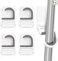 4 Pcs White Broom and Mop Holder Wall Mount Self-Adhesive Anti-Slip Gripper by Bilkeru