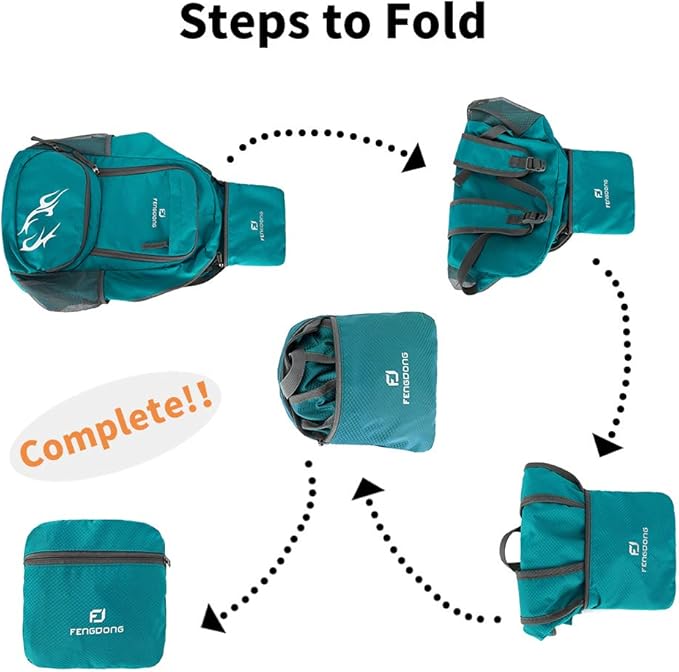 FENGDONG 35L Lightweight Foldable Waterproof Packable Travel Small Hiking - Image 3
