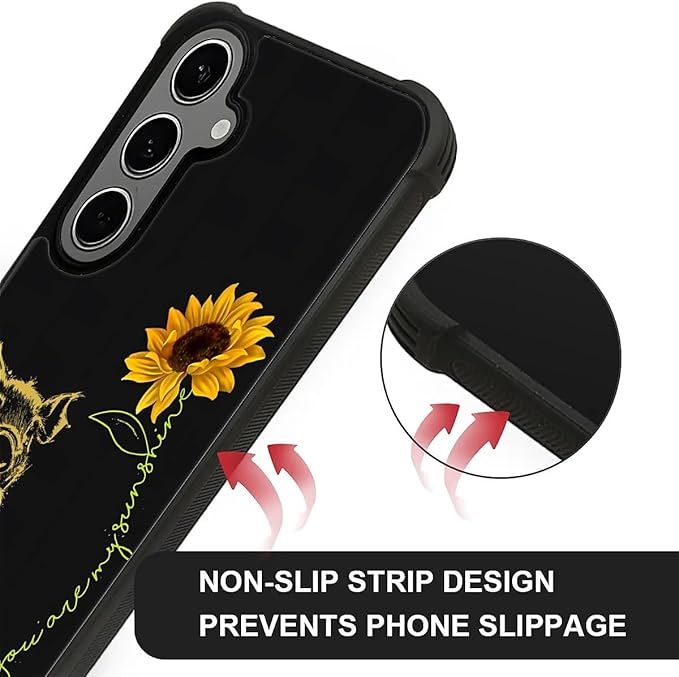for Samsung Galaxy S24 S25 Plus Case, Pig Sunflower Yellow Sunshine Pattern - Image 4