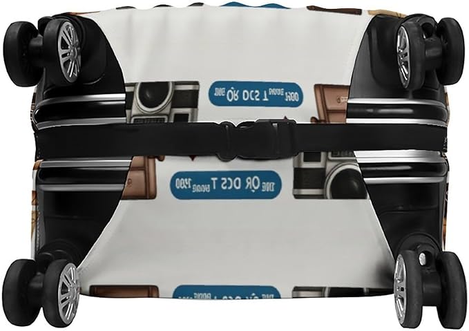 Travel Girl Adventure Globe Airplane Suitcase Camera Map Stretch Luggage Cover - Image 5