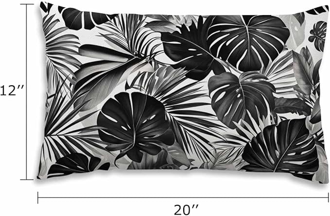 EKOBLA Palm Leaf Decorative Lumber Cushion Case Tropical Jungle Leaf Hand Drown - Image 2