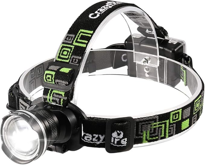 LED Headlamp, Super Bright Headlamp Headlight Flashlight, 3 Modes Zoomable by CrazyFire