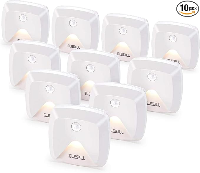 innofox 10-Pack Stick-on Motion Sensor Lights, Warm White LED Night Light by innofoxlightseveryspaceinsideandout