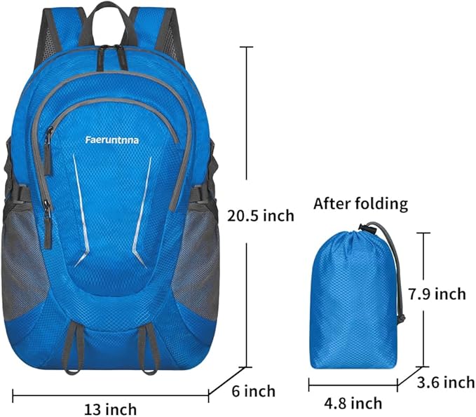 30L Large capacity Lightweight Packable Foldable Backpack，women and men Hiking - Image 2