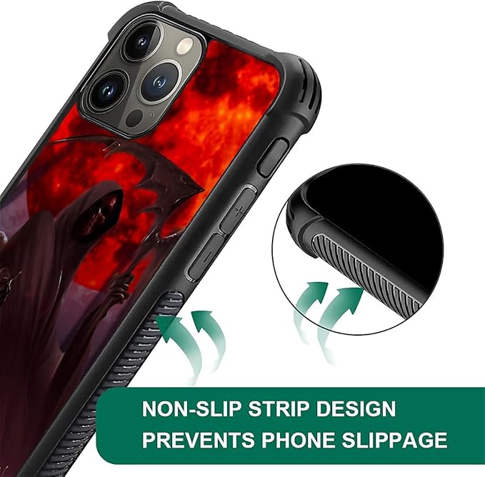 for iPhone 16 Pro Max Case, Death by The Red Moon Pattern Graphic Design Girl - Image 3