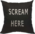 TKS MITLAN Scream Here Pillow Cover 18x18 inch Black White Phrase Pillows by TKS+MITLAN