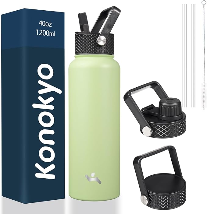 Konokyo 40oz Insulated Water Bottle Stainless Steel Sport Bottles by Konokyo