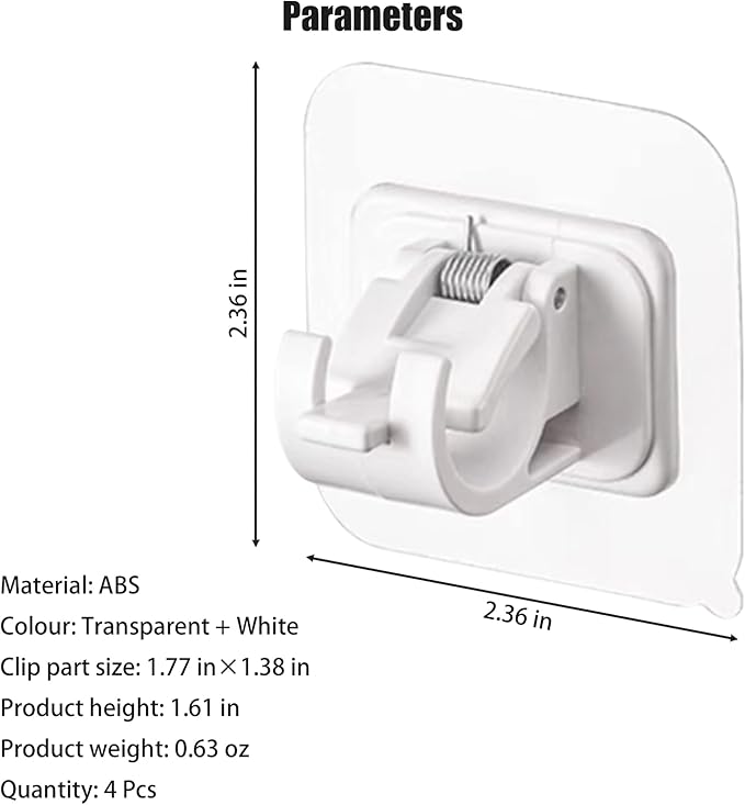 Self Adhesive Curtain Rod Holder, Universal No Drilling Hanging Pole Support - Image 7