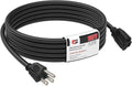 EP 15FT Black Outdoor Extension Cord, 16/3 SJTW Heavy Duty Waterproof, 3 Prong by ENERGYPRO