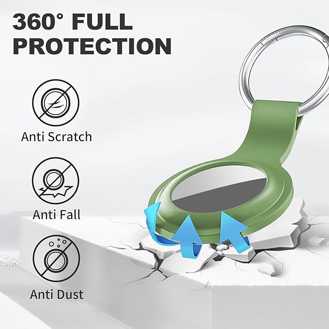 Linsaner Case for AirTag 2nd Gen & 1st Gen, Silicone Holder Keychain Key Ring - Image 3