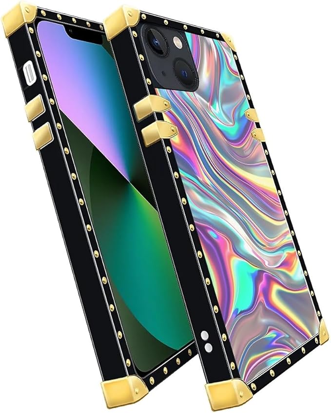 Compatible with iPhone 13 Case, Holographic Abstract Iridescent Textures Luxury - Image 3