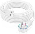 Maximm Extension Cord 10 Foot White Flat Plug, 360° Rotating Short Power Cord by MaximmCable