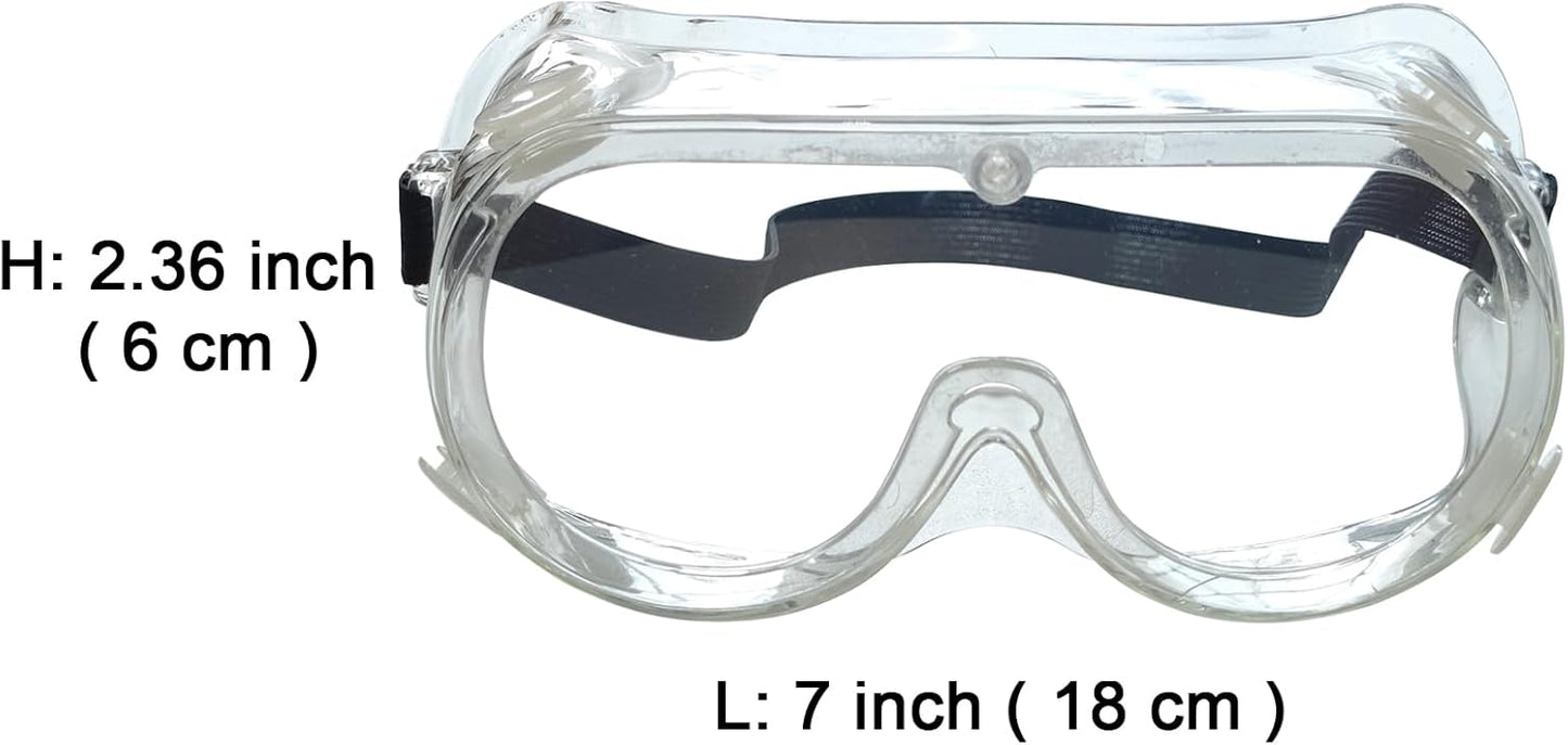 Safety Goggles 6 Pack - Anti-Fog Protective Safety Glasses - Clear Lens Adjustable Soft Lightweight Protection Eyewear