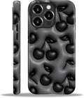 for iPhone 16 Pro Case, HL2 Cute Cool Cherry Black Hybrid 2 Layer Hard Shell by Unknown