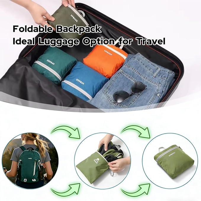 VPBAGE 15L Water-resistant Hiking Daypack, Small Backpack Travel Outdoor - Image 5