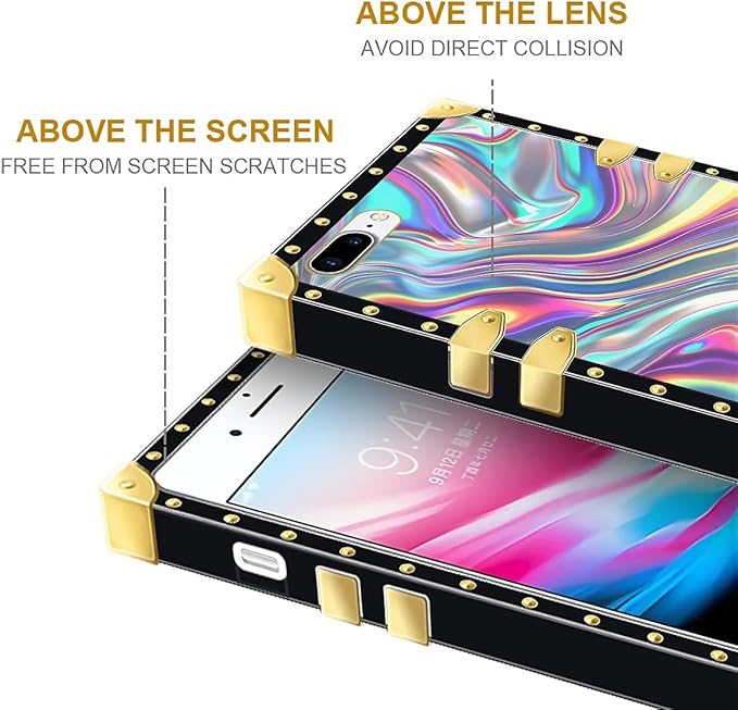 Compatible with iPhone 8 7 SE Case, Holographic Abstract Iridescent Textures - Image 6