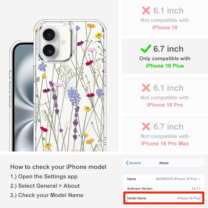MOSNOVO Case for iPhone 16 Plus - Image 2