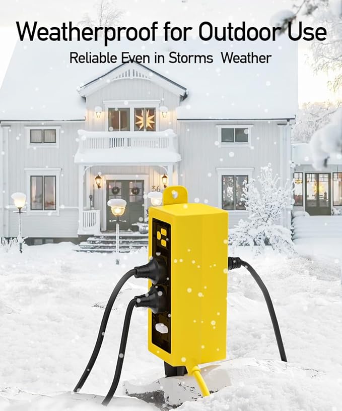 Outdoor Power Strip Weatherproof, ZZJ IP69 Grade Waterproof Surge Protector - Image 2