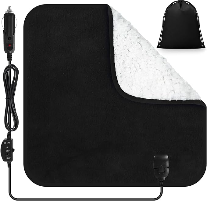 Tuanse 16 x 16 Inches Car Electric Blanket 12 Volt Heated Car Blanket by Tuanse