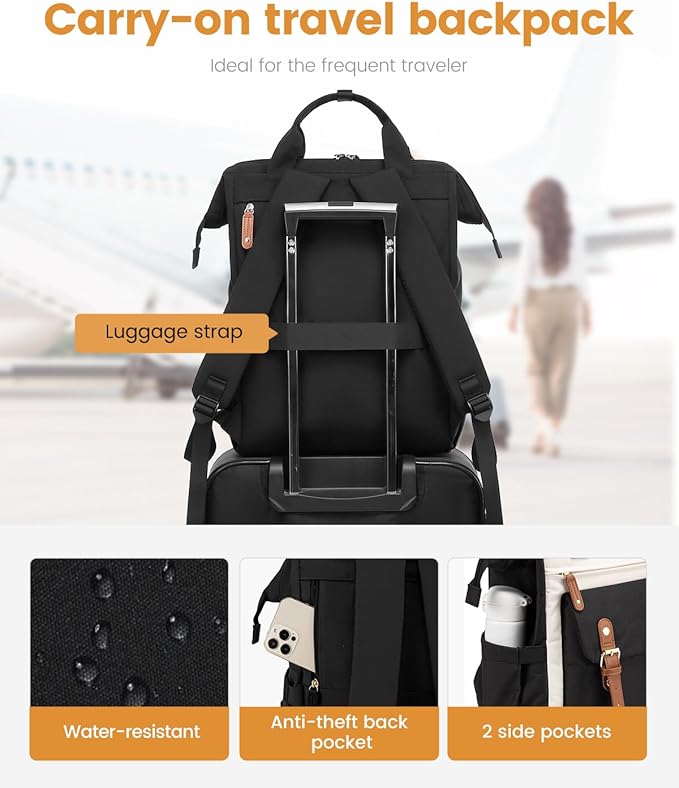 LOVEVOOK Laptop Backpack for Women, Teacher Bag Work Backpack Purse Laptop - Image 4