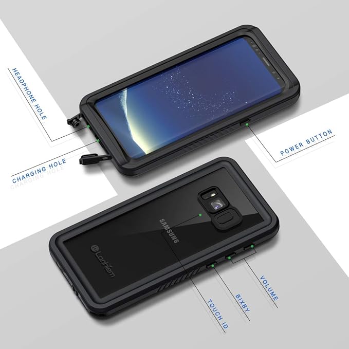 Lanhiem for Samsung Galaxy S8 Case, IP68 Waterproof Dustproof Case - Image 5