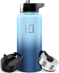 IRON °FLASK Camping & Hiking Hydration Flask - 32 oz Blue Waves by IronFlask
