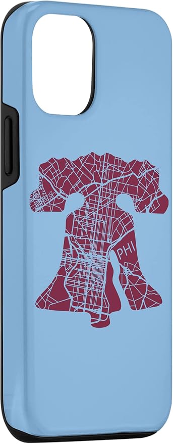 Philadelphia Street Map Liberty Bell Vintage Maroon Philly Case - Image 3
